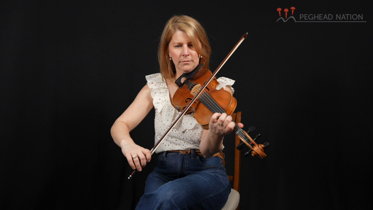 Lauren Rioux in her June Folk and Bluegrass Songs for Fiddle lesson